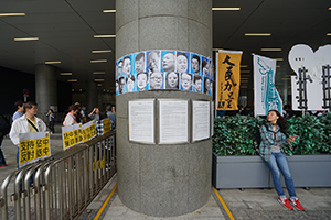 Anti-extradition bill posters, in the area outside the Legislative Council entrance, Admiralty, 4 May 2019