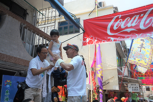 Preparing a float, Cheung Chau Bun Festival, 12 May 2019