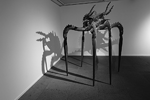 Sculpture by Cheung Yee in an exhibition of his work at Galerie du Monde, Duddell Street, Central,  Hong Kong Island, 17 May 2019