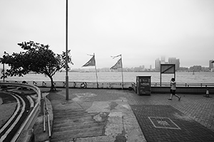 Flags blowing in the wind, Sheung Wan, 5 May 2019