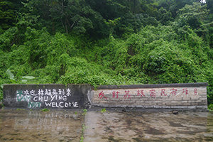 Protest sign on a wall, Lai Chi Wo, 26 May 2019