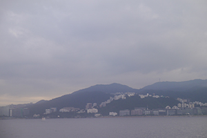 The Chinese University of Hong Kong, viewed from Tolo Harbour on a cloudy day, 26 May 2019