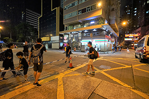 Police line on a street, Wanchai, 16 June 2019