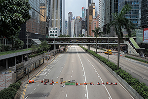 Roadblock on Gloucester Road, Wanchai, 21 June 2019