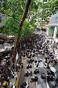 Protesters occupying Arsenal Street, Wanchai, 21 June 2019