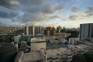 View of Pak Tin Estate from the Run Run Shaw Creative Media Centre, City University of Hong Kong, 29 June 2019