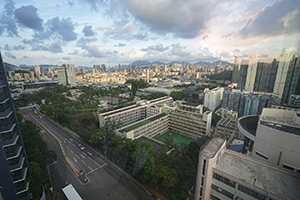 View from the Run Run Shaw Creative Media Centre, City University of Hong Kong, towards Kowloon Tong, 29 June 2019