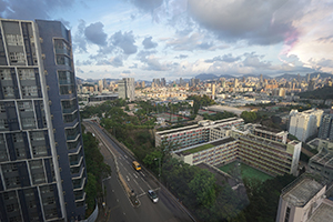 View from the Run Run Shaw Creative Media Centre, City University of Hong Kong, towards Kowloon Tong, 29 June 2019