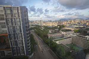 View from the Run Run Shaw Creative Media Centre, City University of Hong Kong, towards Kowloon Tong, 29 June 2019