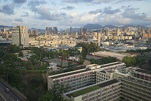 View from the Run Run Shaw Creative Media Centre, City University of Hong Kong,  towards Kowloon Tong, 29 June 2019