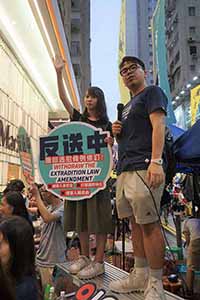 Agnes Chow in a protest against the Extradition Bill, Great George Street, Causeway Bay, 4 June 2019