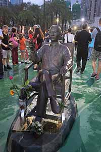 Sculptural image of Liu Xiaobo, at the annual June Fourth memorial rally in Victoria Park, 4 June 2019