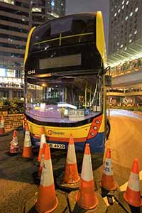 Marooned bus on Connaught Road Central, Central, 12 June 2019