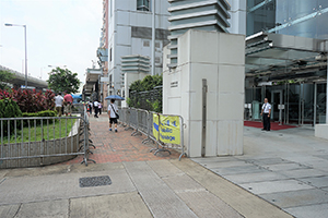 Entrance of the Liaison Office of the Central People's Government in the Hong Kong Special Administrative Region, Connaught Road West, Sai Ying Pun, 16 June 2019