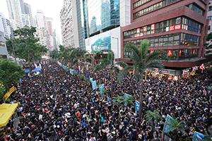 A march from Causeway Bay to Admiralty against the extradition bill, Hennessy Road, Wanchai, 16 June 2019