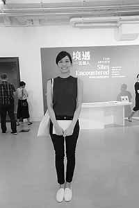 Artist Ling Pui Sze at the exhibition opening of 'Five Artists: Sites Encountered', M+ Pavilion, West Kowloon Cultural DIstrict, 6 June 2019