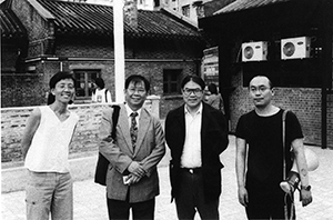 Guests at the Cattle Depot Artist Village open day, To Kwa Wan, Kowloon, 3 November 2001