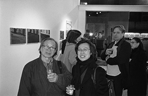 Ha Bik-chuen and Tina Pang at the John Batten Gallery, Peel Street, 29 January 2002