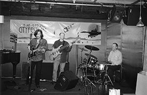 Band playing at the opening party of the Fringe Club's City Festival, 15 January 2002