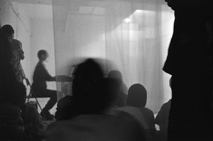 Performance by Ling Lee and Nelson Hiu at Para Site, Po Yan Street, Tai Ping Shan, 18 May 2002