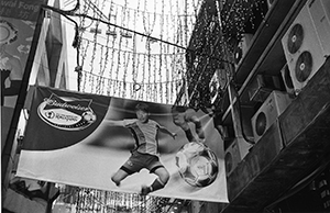 World Cup banners in Lan Kwai Fong, Central, 6 June 2002