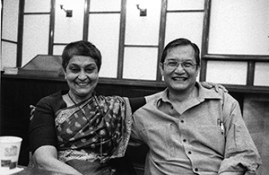 Academics Gayatri Spivak and Ackbar Abbas, at the University of Hong Kong, 4 June 2002