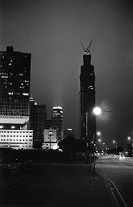 Construction of Two International Finance Centre in Central, viewed from near the CITIC Tower, Admiralty, 10 July 2002