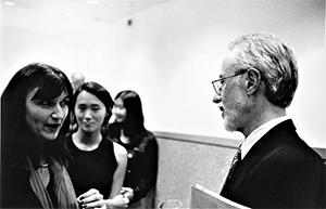 South African-born novelist J.M. Coetzee at a reception following his talk at the University of Hong Kong, Pokfulam, 27 September 2002