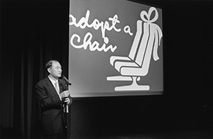 Dennis Sun, speaking as Chair of the Hong Kong Arts Centre Board of Governors, at the 'Adopt a chair' fundraising event, 27 January 2003