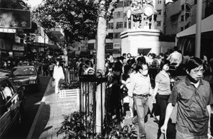 Street scene, Times Square, Causeway Bay, towards end of the SARS period, 11 May 2003