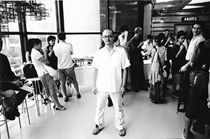 Chan Yuk-kung at the Hong Kong Arts Centre on the occasion of his solo exhibition, 22 August 2003