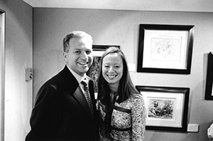 Paul Calello and Claire Hsu, at a Zhao Wuji exhibition opening, Alisan Fine Art, Prince's Building, Central, 18 September 2003