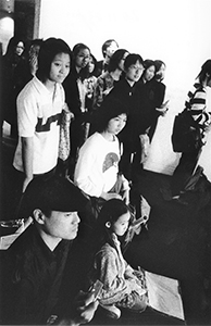 Audience at a dance performance at the opening of the Hong Kong Art Biennial Exhibition, Hong Kong Museum of Art, Tsim Sha Tsui, 20 November 2003