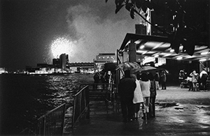 Lunar New Year fireworks, from Western Fire Services Street, Sheung Wan, 23 January 2004