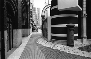 Fake colonial-era postbox, outside Western Market, Sheung Wan, 22 January 2004