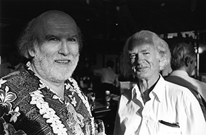 Academics Lambros Bakountouzis (left) and Kevin MacKeown (right) in the Senior Common Room, The University of Hong Kong, 18 June 2004