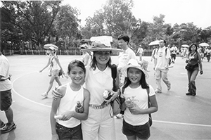 Gathering for a pro-democracy rally and march from Victoria Park to Central, 1 July 2004