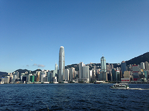 View of Victoria Harbour and Hong Kong Island from the future site of the West Kowloon Cultural District, 2 June 2013