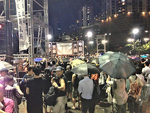 At the memorial rally in Victoria Park, 4 June 2013