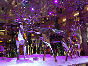 Christmas decorations in the atrium of The Landmark, 18 December 2013