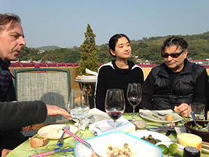 A rooftop meal at a village house, near Yung Shue Wan, Lamma Island, 29 December 2013