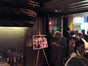 Photograph by David Clarke on display at wine bar Flutes during an event concerning his collaboration with writer Xu Xi, Elgin Street,  27 January 2014