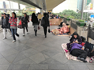 Footbridge in Central, Hong Kong Island, 9 March 2014