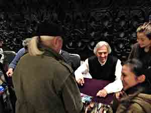 Jazz musician John McLaughlin signing autographs at the Cultural Centre, Tsim Sha Tsui, 14 March 2014