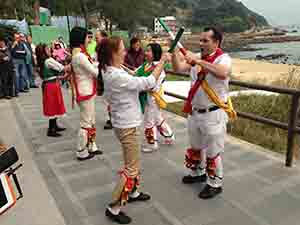 Morris dancers, Tung Wan Tau Road, Mui Wo, 16 March 2014