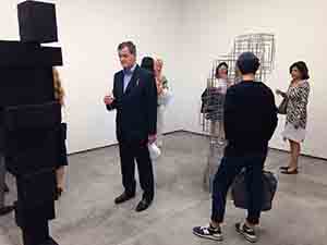 At an Antony Gormley exhibition opening, White Cube gallery, Connaught Road Central, 27 March 2014