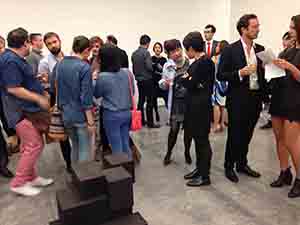At the opening of Antony Gormley's exhibition, White Cube, Connaught Road Central, 27 March 2014
