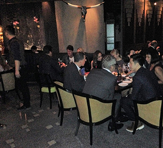 After-party in a restaurant in Central following the opening of Antony Gormley's exhibition at White Cube, 27 March 2014