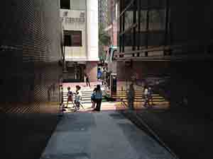 Alleyway, with view towards Sheung Wan Civic Centre, Sheung Wan, 12 April 2014