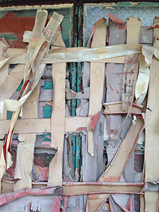 Detail of a blocked window, Lamma Island, 13 April 2014